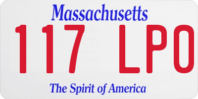 MA license plate 117LP0