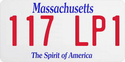 MA license plate 117LP1