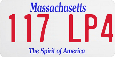 MA license plate 117LP4