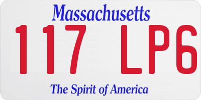 MA license plate 117LP6