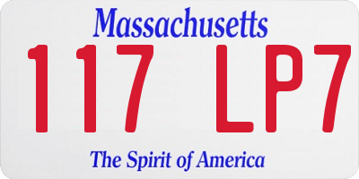 MA license plate 117LP7