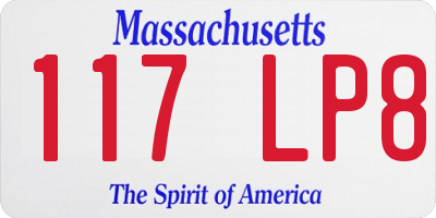 MA license plate 117LP8