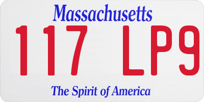MA license plate 117LP9