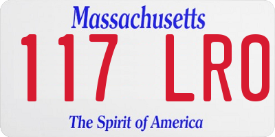 MA license plate 117LR0
