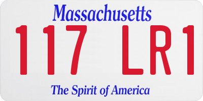 MA license plate 117LR1