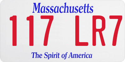 MA license plate 117LR7