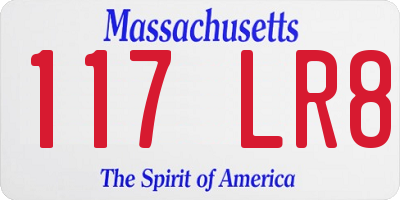 MA license plate 117LR8