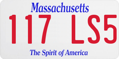MA license plate 117LS5