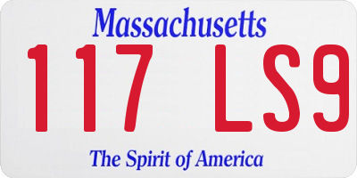MA license plate 117LS9