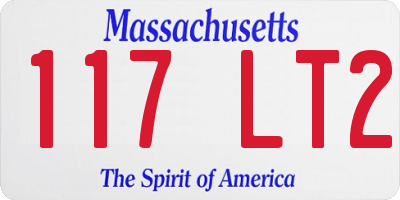 MA license plate 117LT2