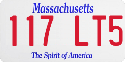 MA license plate 117LT5