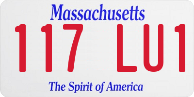 MA license plate 117LU1