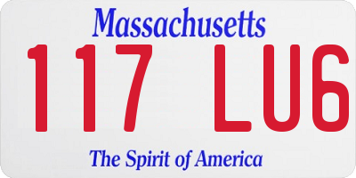 MA license plate 117LU6