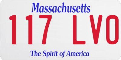 MA license plate 117LV0