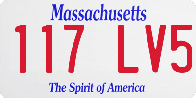 MA license plate 117LV5