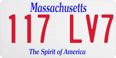 MA license plate 117LV7
