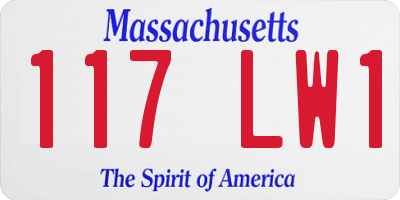 MA license plate 117LW1