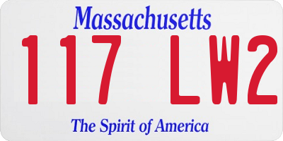 MA license plate 117LW2