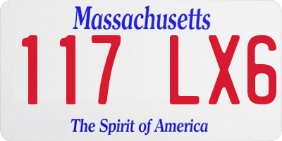 MA license plate 117LX6
