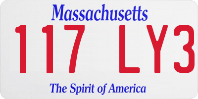 MA license plate 117LY3
