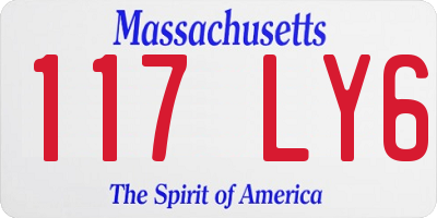 MA license plate 117LY6