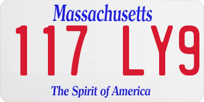 MA license plate 117LY9