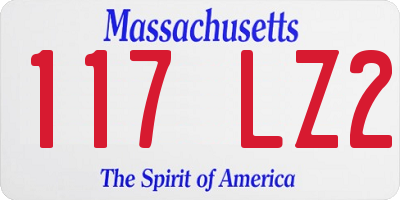 MA license plate 117LZ2