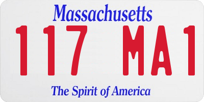 MA license plate 117MA1