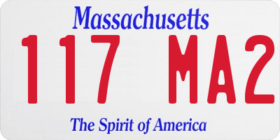 MA license plate 117MA2