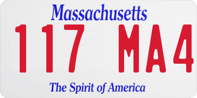 MA license plate 117MA4