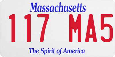 MA license plate 117MA5