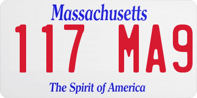 MA license plate 117MA9