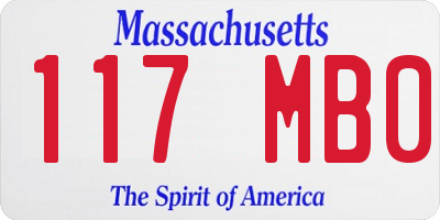 MA license plate 117MB0