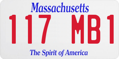 MA license plate 117MB1