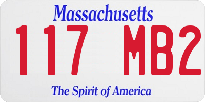MA license plate 117MB2