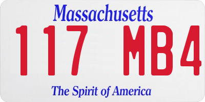 MA license plate 117MB4