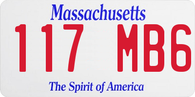 MA license plate 117MB6