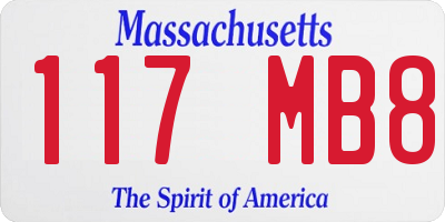 MA license plate 117MB8