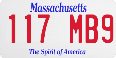 MA license plate 117MB9