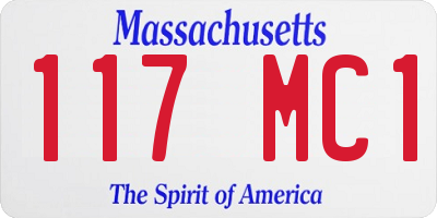MA license plate 117MC1