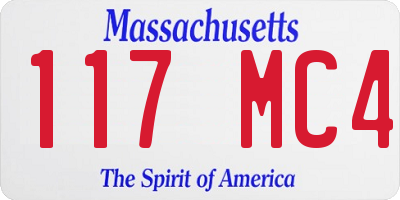 MA license plate 117MC4