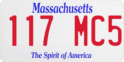 MA license plate 117MC5