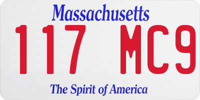 MA license plate 117MC9