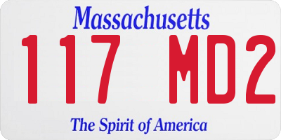 MA license plate 117MD2