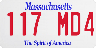 MA license plate 117MD4