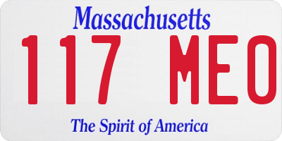 MA license plate 117ME0