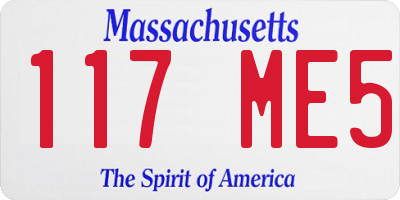 MA license plate 117ME5