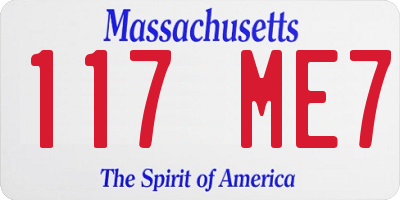 MA license plate 117ME7