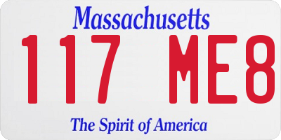 MA license plate 117ME8