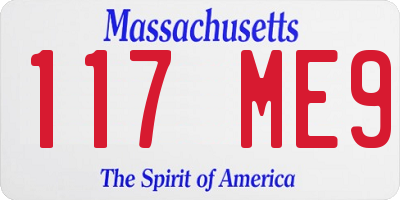 MA license plate 117ME9